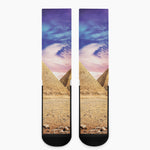 Purple Cloud Pyramid Print Crew Socks