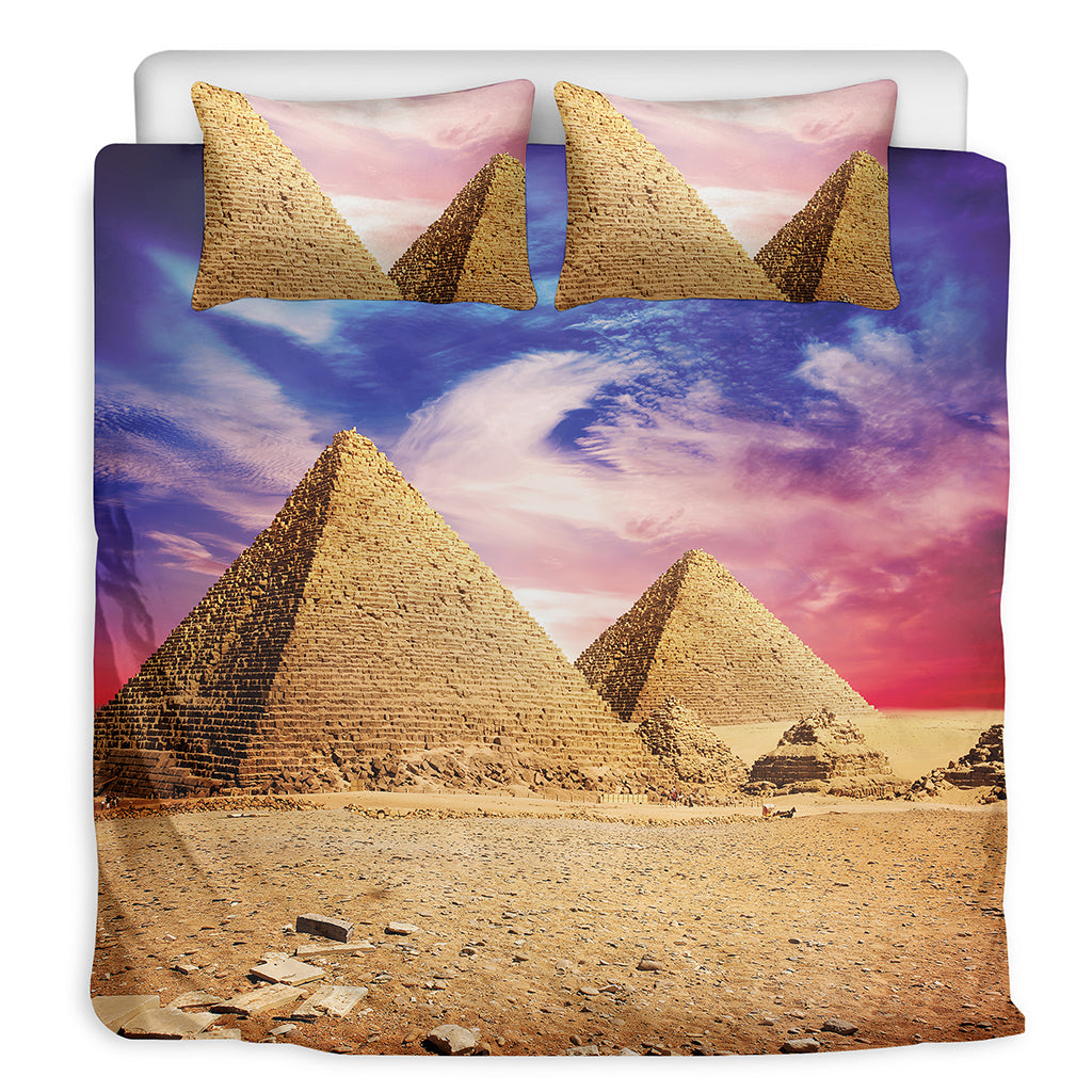 Purple Cloud Pyramid Print Duvet Cover Bedding Set