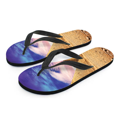 Purple Cloud Pyramid Print Flip Flops