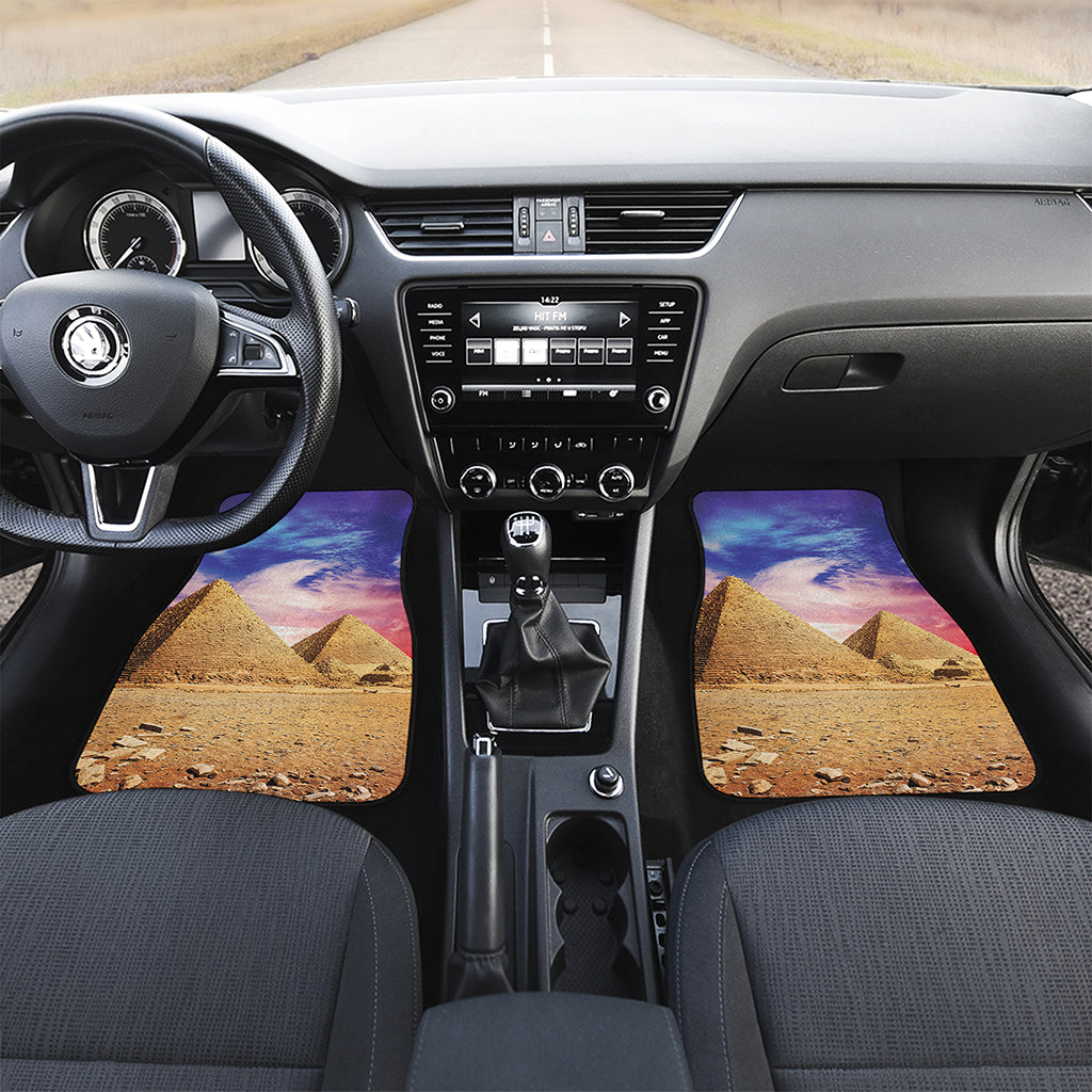 Purple Cloud Pyramid Print Front and Back Car Floor Mats