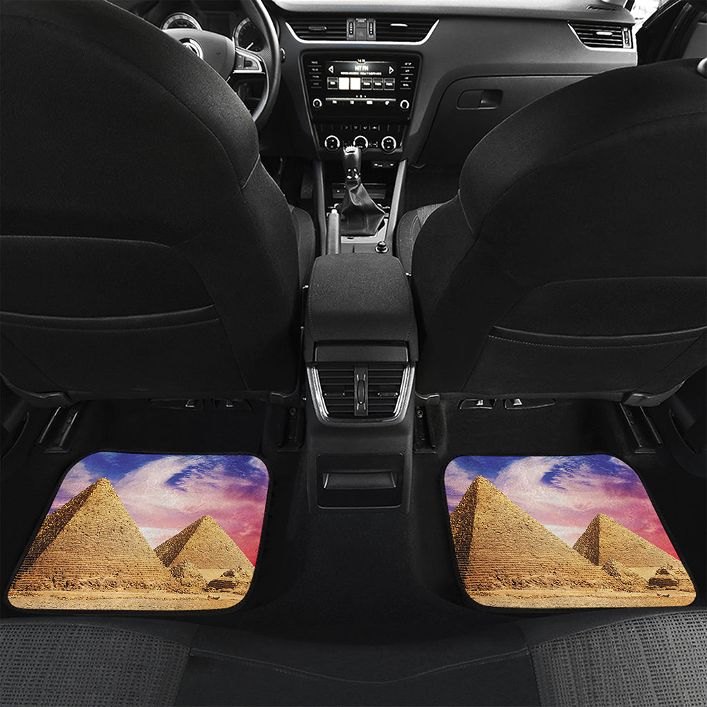 Purple Cloud Pyramid Print Front and Back Car Floor Mats