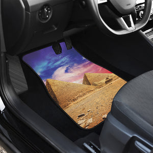 Purple Cloud Pyramid Print Front and Back Car Floor Mats