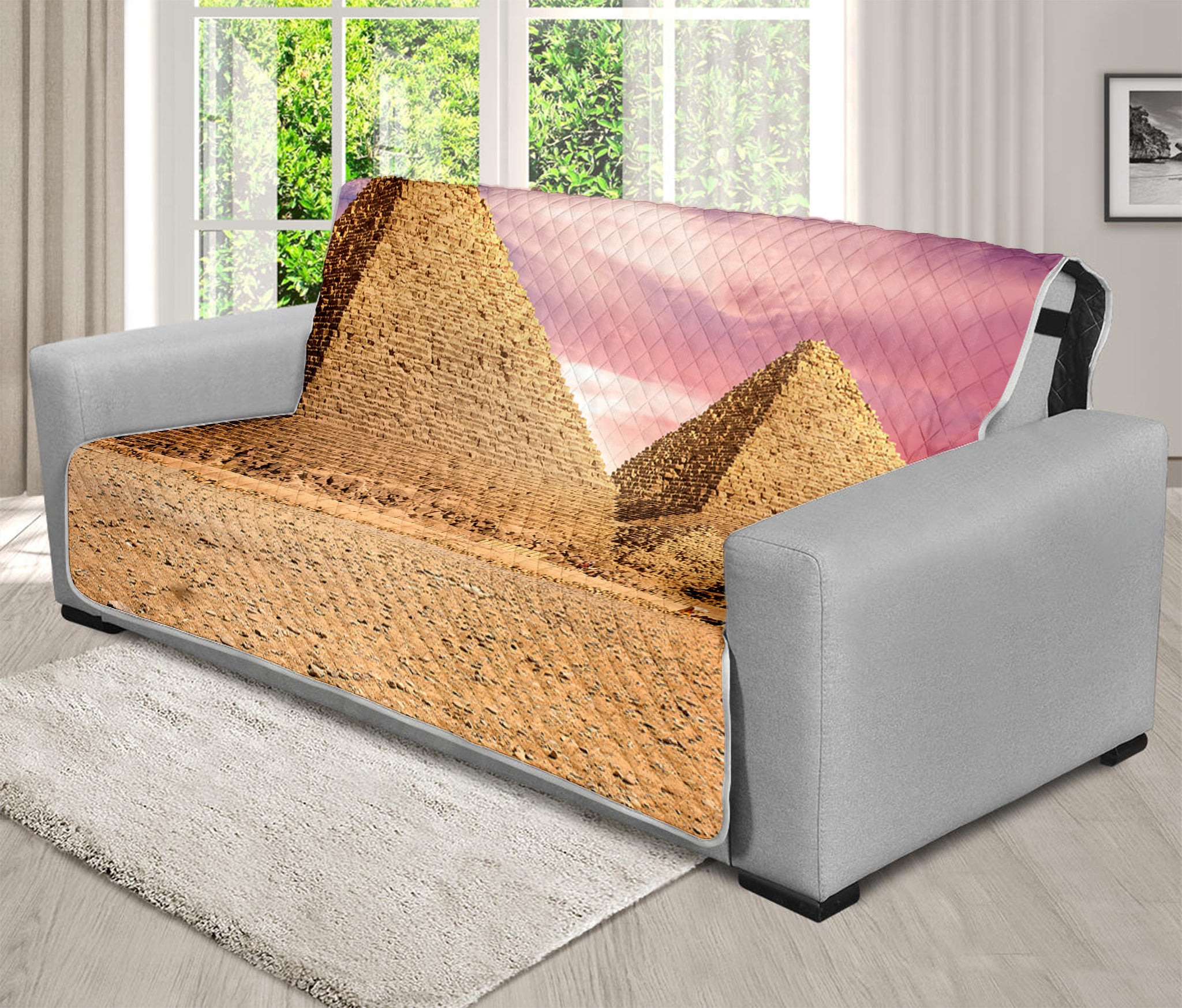 Purple Cloud Pyramid Print Futon Protector