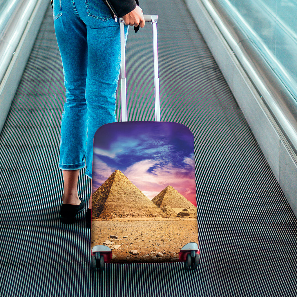 Purple Cloud Pyramid Print Luggage Cover
