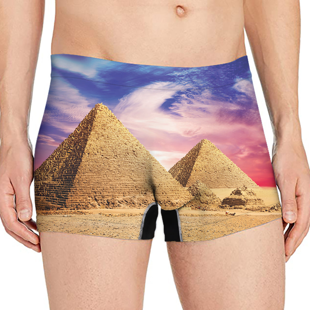 Purple Cloud Pyramid Print Men's Boxer Briefs