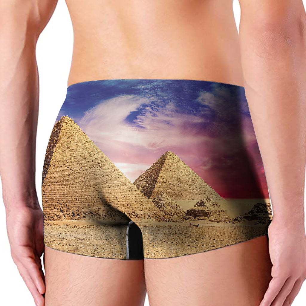 Purple Cloud Pyramid Print Men's Boxer Briefs