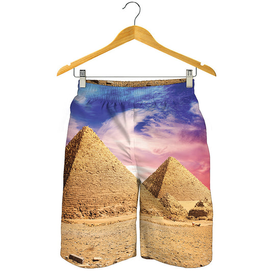 Purple Cloud Pyramid Print Men's Shorts