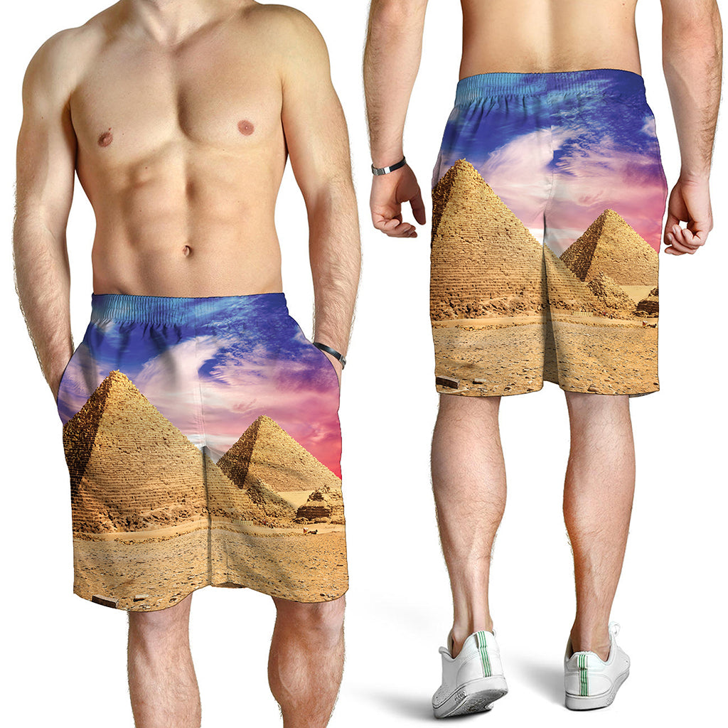 Purple Cloud Pyramid Print Men's Shorts