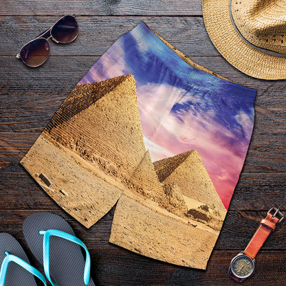 Purple Cloud Pyramid Print Men's Shorts