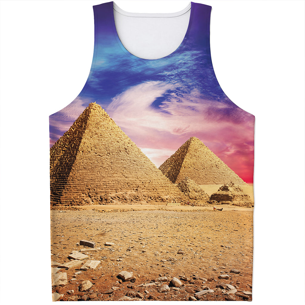 Purple Cloud Pyramid Print Men's Tank Top