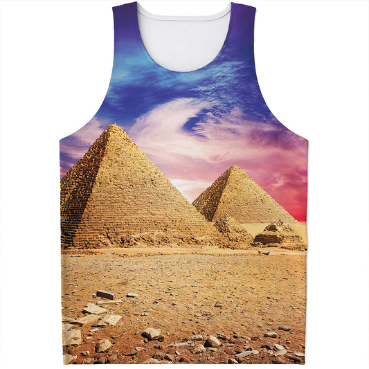 Purple Cloud Pyramid Print Men's Tank Top