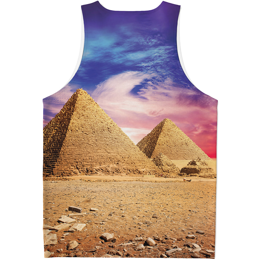 Purple Cloud Pyramid Print Men's Tank Top