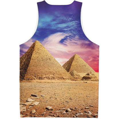 Purple Cloud Pyramid Print Men's Tank Top