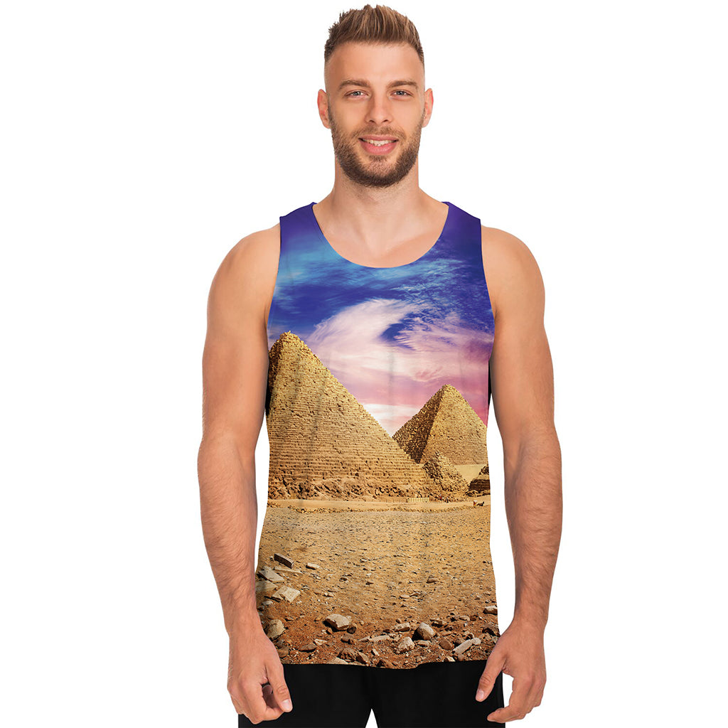 Purple Cloud Pyramid Print Men's Tank Top