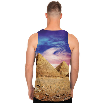 Purple Cloud Pyramid Print Men's Tank Top