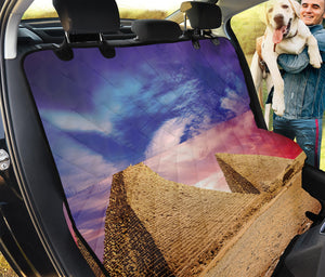 Purple Cloud Pyramid Print Pet Car Back Seat Cover