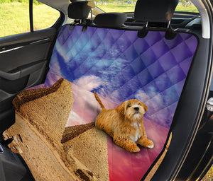 Purple Cloud Pyramid Print Pet Car Back Seat Cover