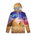 Purple Cloud Pyramid Print Pullover Hoodie