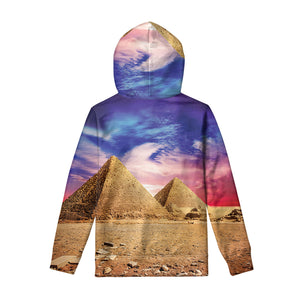 Purple Cloud Pyramid Print Pullover Hoodie