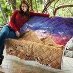 Purple Cloud Pyramid Print Quilt