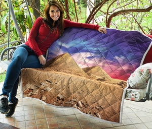 Purple Cloud Pyramid Print Quilt