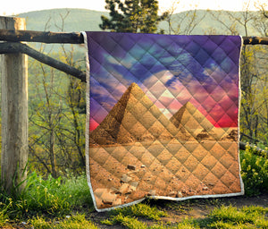 Purple Cloud Pyramid Print Quilt