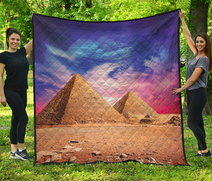 Purple Cloud Pyramid Print Quilt