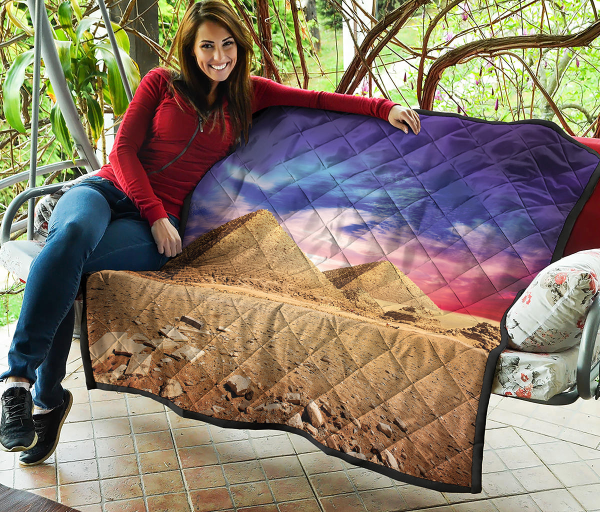 Purple Cloud Pyramid Print Quilt