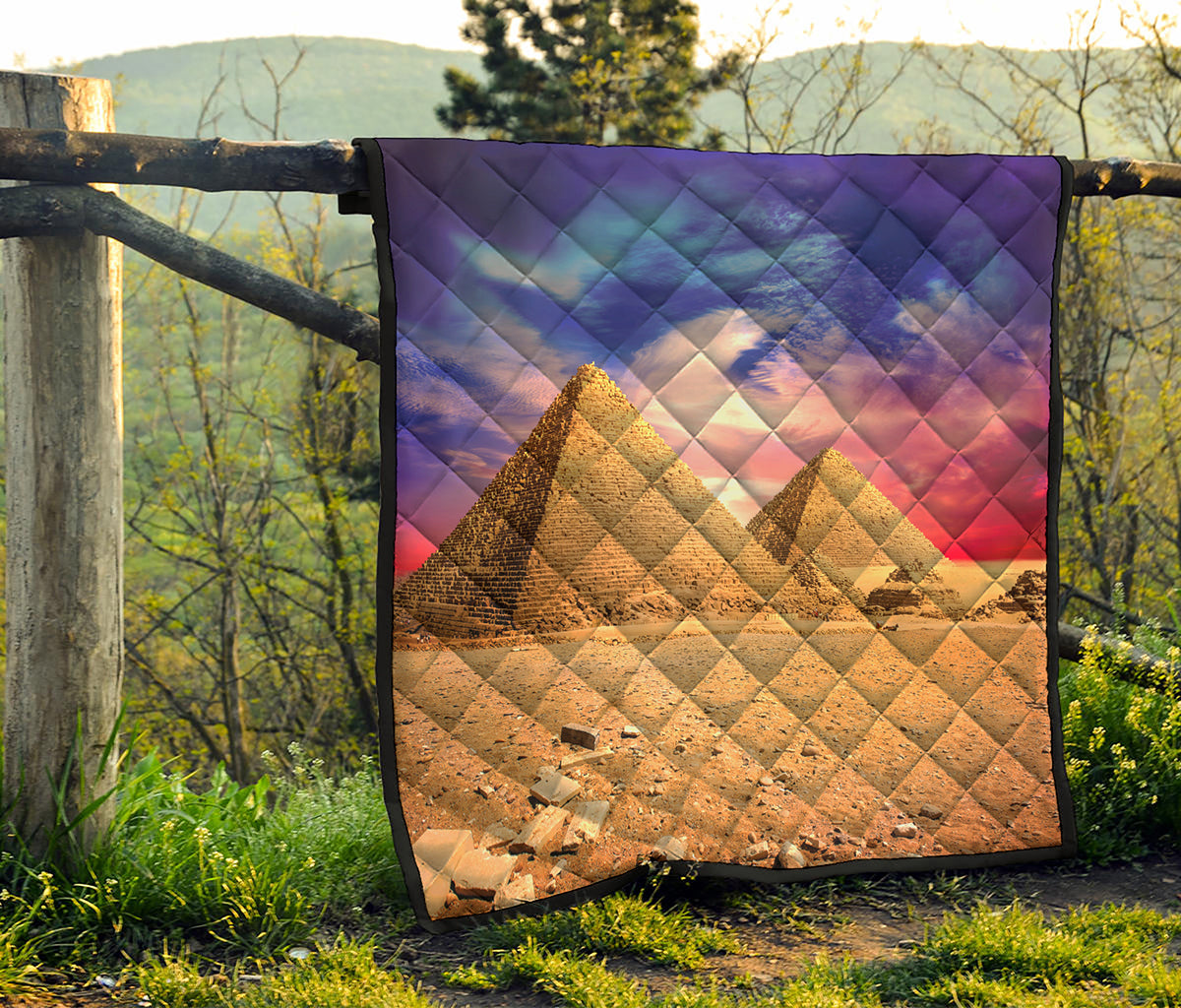 Purple Cloud Pyramid Print Quilt