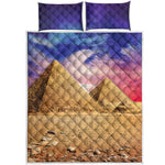 Purple Cloud Pyramid Print Quilt Bed Set