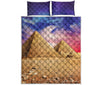 Purple Cloud Pyramid Print Quilt Bed Set