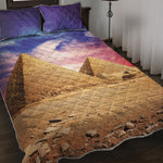 Purple Cloud Pyramid Print Quilt Bed Set