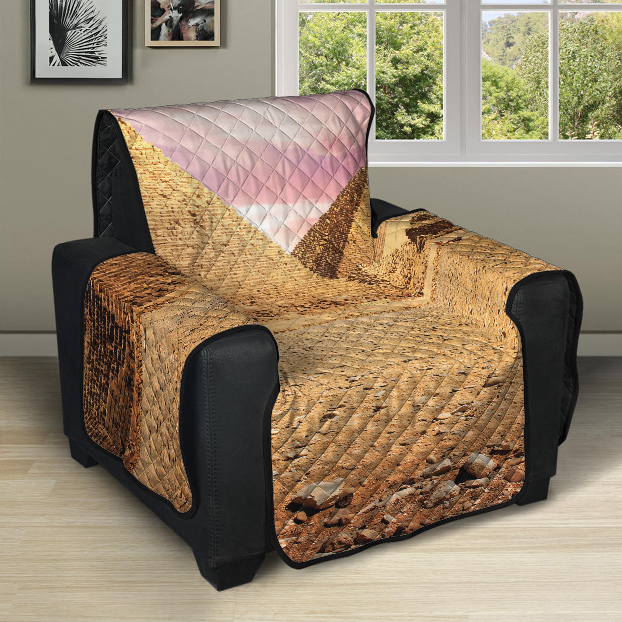 Purple Cloud Pyramid Print Recliner Protector