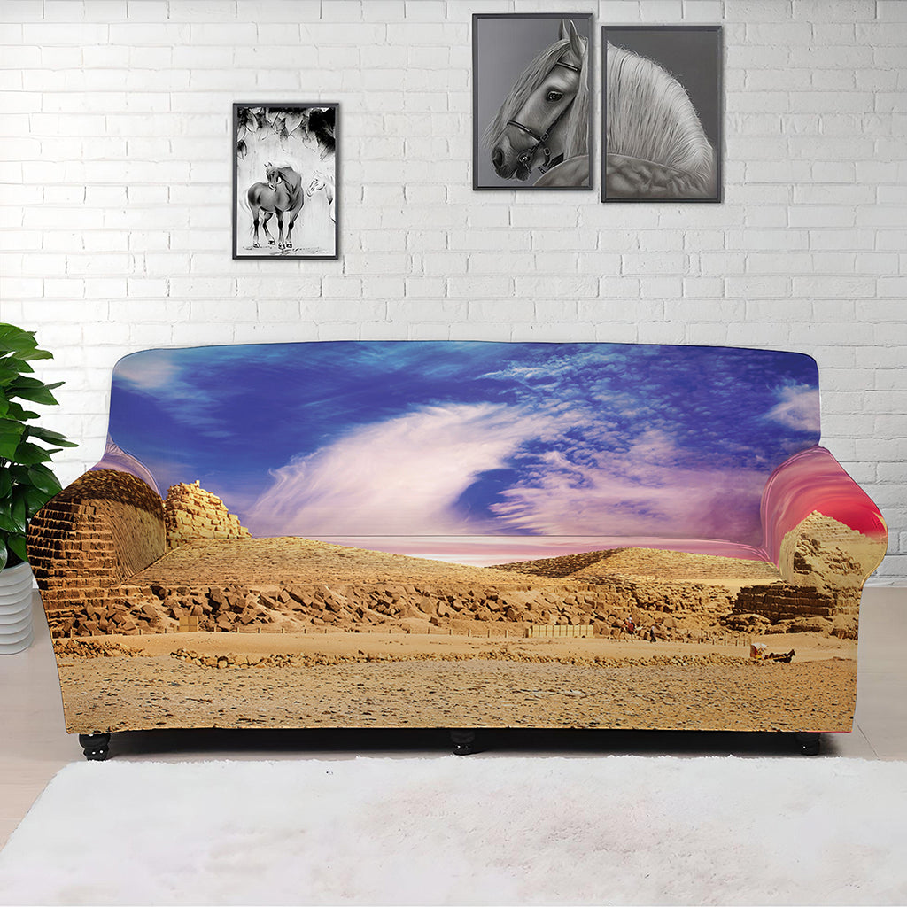 Purple Cloud Pyramid Print Sofa Cover