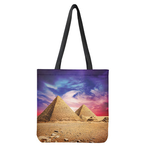 Purple Cloud Pyramid Print Tote Bag