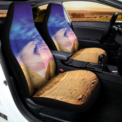 Purple Cloud Pyramid Print Universal Fit Car Seat Covers