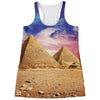 Purple Cloud Pyramid Print Women's Racerback Tank Top