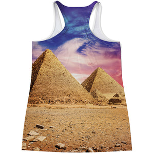 Purple Cloud Pyramid Print Women's Racerback Tank Top