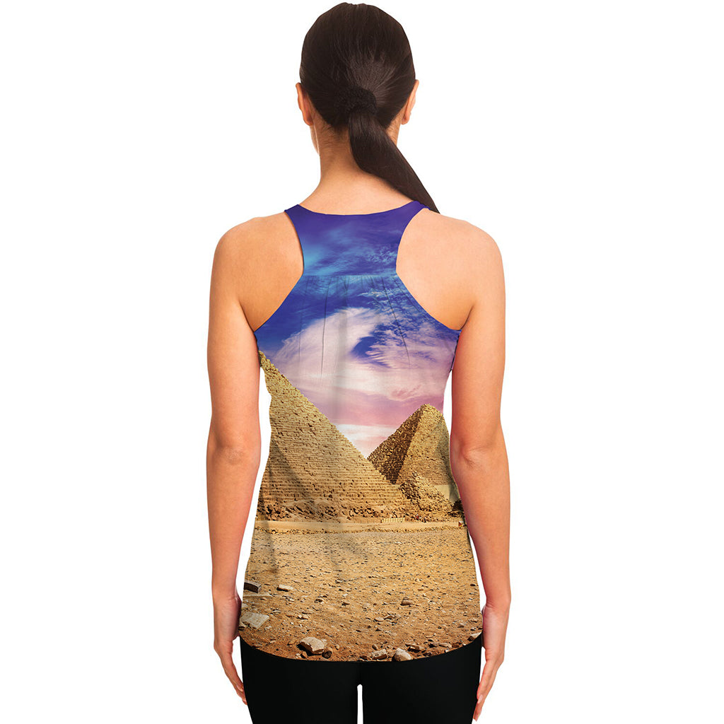 Purple Cloud Pyramid Print Women's Racerback Tank Top