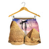 Purple Cloud Pyramid Print Women's Shorts
