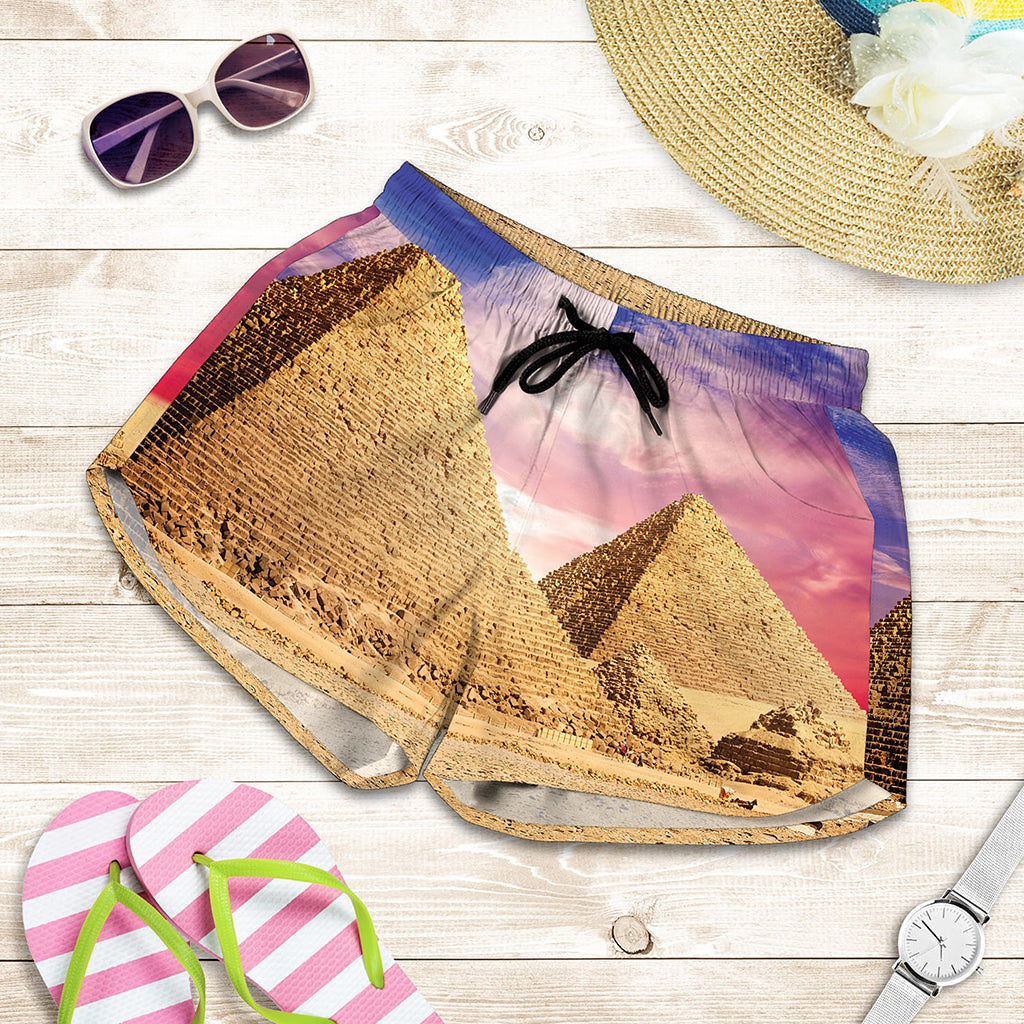 Purple Cloud Pyramid Print Women's Shorts