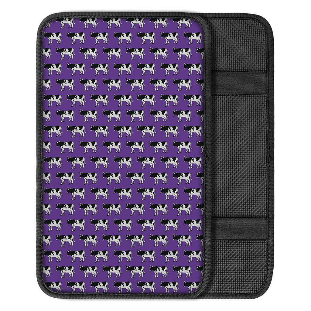 Purple Cow Pattern Print Car Center Console Cover