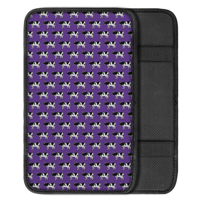 Purple Cow Pattern Print Car Center Console Cover