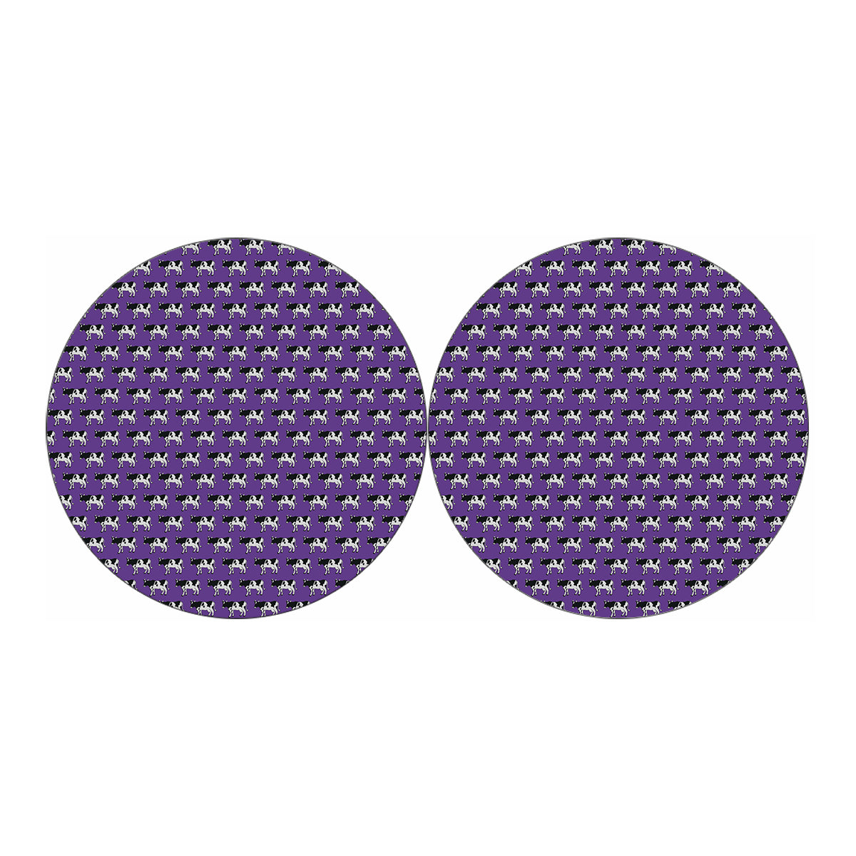 Purple Cow Pattern Print Car Coasters
