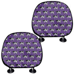Purple Cow Pattern Print Car Headrest Covers