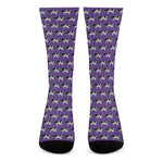 Purple Cow Pattern Print Crew Socks