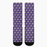Purple Cow Pattern Print Crew Socks
