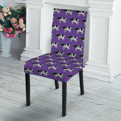Purple Cow Pattern Print Dining Chair Slipcover