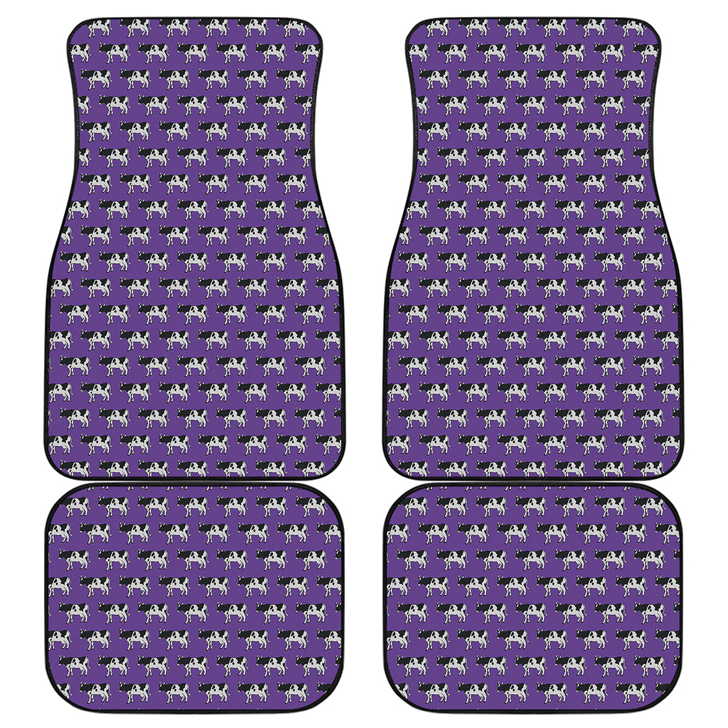 Purple Cow Pattern Print Front and Back Car Floor Mats