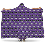 Purple Cow Pattern Print Hooded Blanket